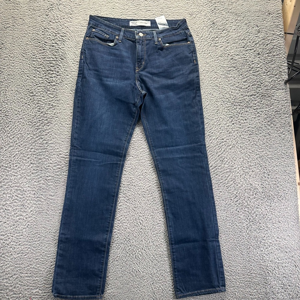 Signature by Levi's Jeans Womens 12 Blue Cotton Denim Straight Mid Rise Stretch